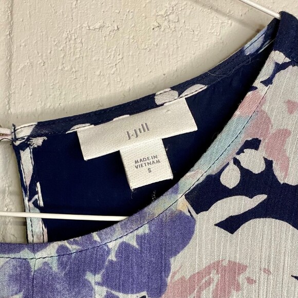 J.Jill Floral Ruffle Peplum Hem High-Low Sleeveless Maxi Dress size small - Picture 5 of 5